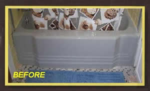 Bathtub before conversion to a shower