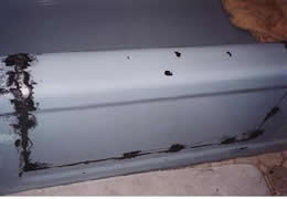 The cut-out section was reinstalled... (Steel and cast iron require welding)